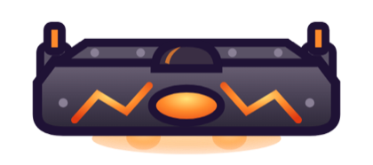 The Magma Ram hull, a cartoon starfighter seen from above