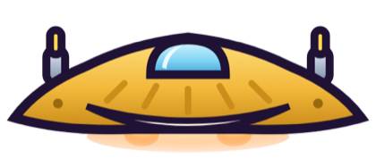 The Solar Falcon hull, a cartoon starfighter seen from above